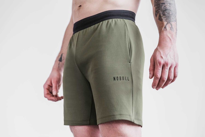 Nobull Textured Knit Short 7 inches Bottoms Army Green | 4256-CNVMX