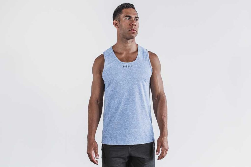 Nobull Textured Tank Tanks & Tees Light Blue | 3617-MHZFA