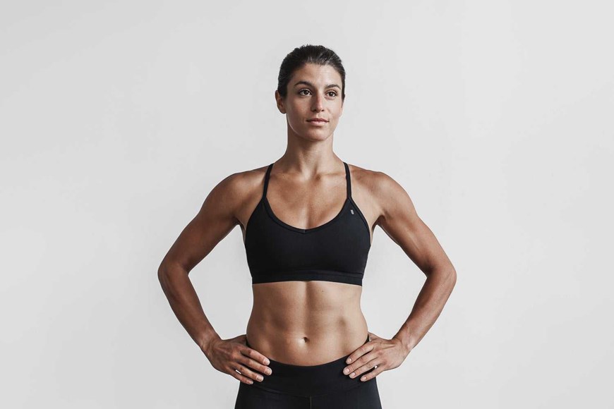 Nobull V-Neck Sports Bra (Matte) Sports Bras Black Matte | 2049-HXPBS