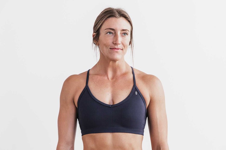 Nobull V-Neck Sports Bra (Matte) Sports Bras Ink Matte | 2751-CIWPA