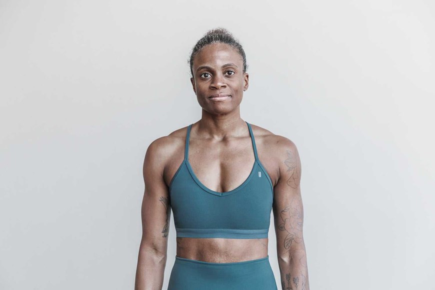 Nobull V-Neck Sports Bra (Matte) Sports Bras Deep Teal Matte | 8503-EBUXT