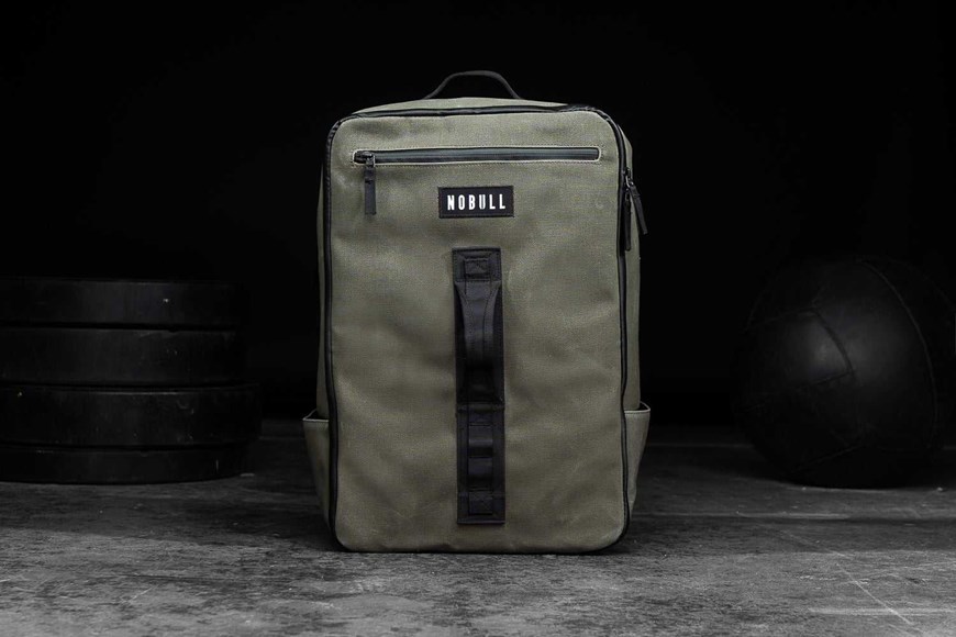 Nobull Waxed Canvas Backpack Bags Army | 3018-JHKBY