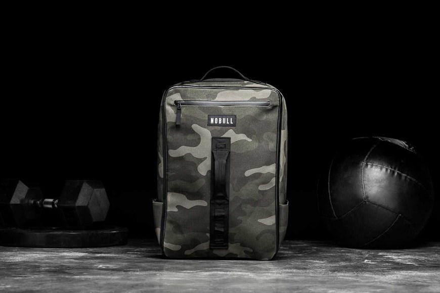 Nobull Waxed Canvas Backpack Bags Army Green Camo | 3256-WGAEN