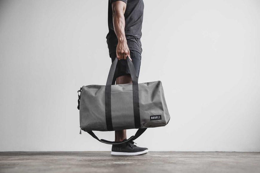 Nobull Waxed Canvas Duffle Bags Grey | 8431-CUHTY