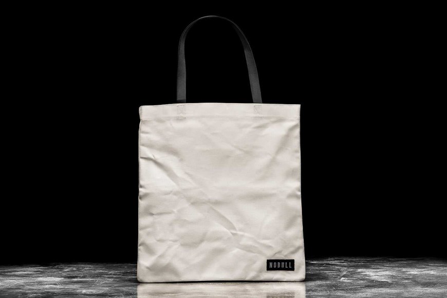 Nobull Waxed Canvas Tote Bag Bags Ivory | 1957-CWIJM