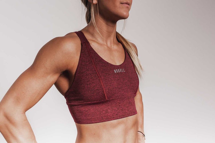 Nobull Wide Band Sports Bra (Plush Heather) Sports Bras Wine Heather | 9872-WUJLY