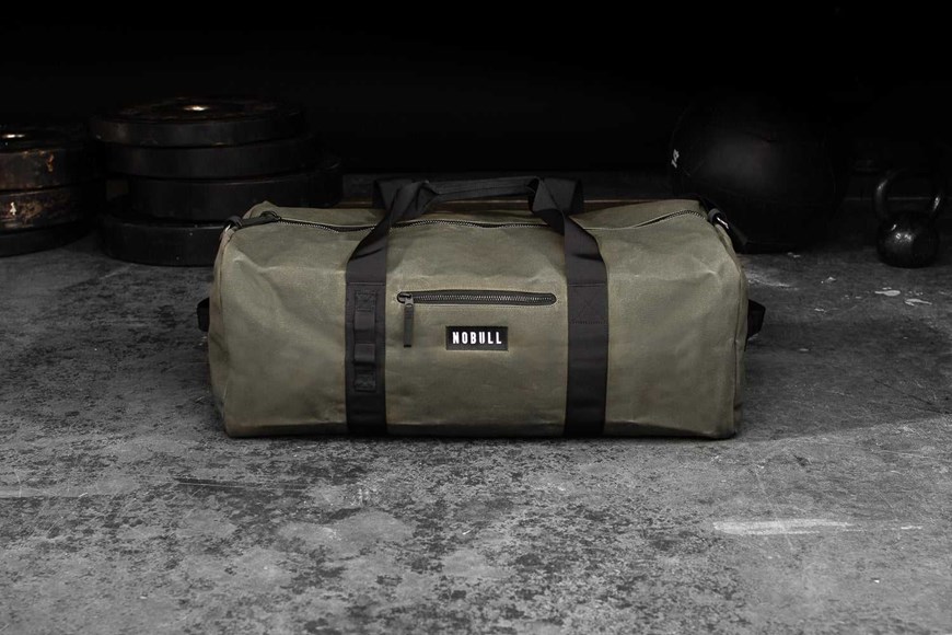 Nobull Xl Waxed Canvas Traditional Duffle Bags Army | 3068-ZKDNP